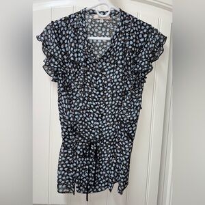 LN WOMENS 3 SMALL MEDIUM (bust 40”) DOROTHEE SCHUMACHER SHIRT 100% SILK FLORAL